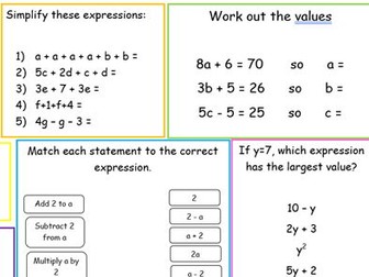 Algebra A3 worksheet