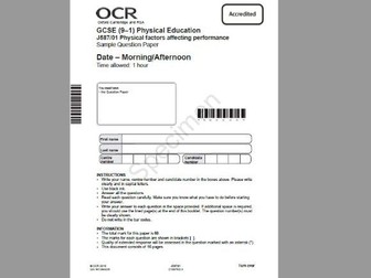 OCR GCSE PE 1-9 Factors affecting performance exam (1.1,1.2,1.3,1.4, 1.5, 2.1, 2.2)