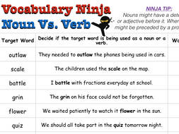 Noun Vs. Verb | Teaching Resources