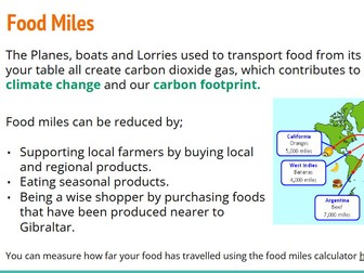 GCSE Food Prep & Nutrition: Food and the Environment