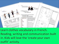 Les vetements - clothes French vocabulary complete class with communication and fun built in.