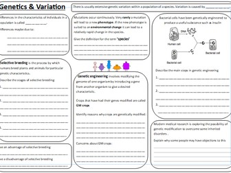 AQA Trilogy Combined Biology P2 Revision Sheets - Higher