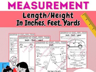 Measuring Length in Inches, Feet, and Yards Worksheets | Measurement Activities