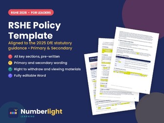 RSHE Policy Template 2026 – Primary and Secondary (Editable Word)