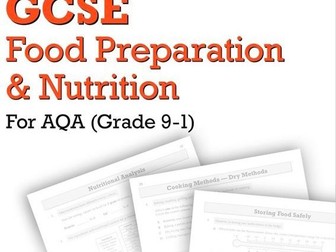 GCSE Revision AQA Food Preparation & Nutrition-Exam paper & mark scheme-Food Science