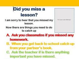 Student Missed Lesson Policy Teaching Resources