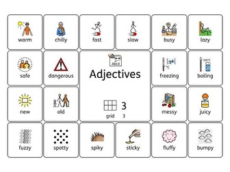 Adjective Symbol Grid 3 - Descriptive Writing Support - SEN and Lower Ability