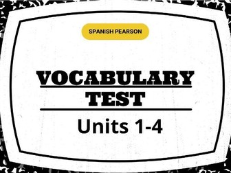PEARSON Units 1-4 vocabulary test