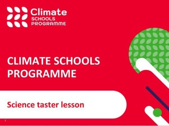Climate Schools Programme: Science lesson plans