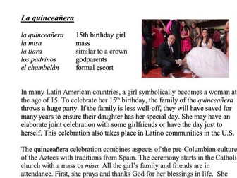 Quinceañera Cultural Reading (in English)