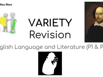 AQA Variety of Revision Activities for Paper 1/2 English