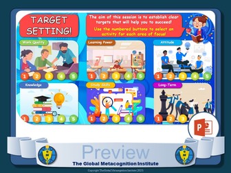 Target Setting PowerPoint (DIRT, Goals, Targets, Reflective Learning, Metacognition, Target Setting]