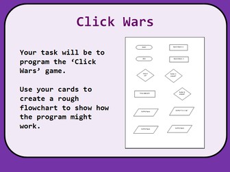 Microbit Click Wars Lesson - flowchart included
