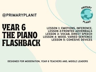 Year 6 Flashback Complete Writing Moderation Planning The Piano (5 lessons)