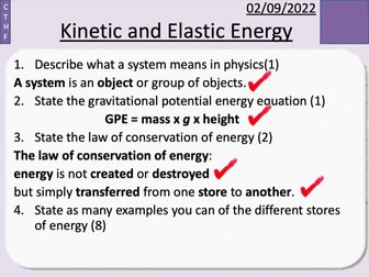 P1.4 Kinetic Energy and Elastic Energy