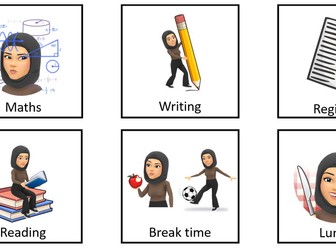 Bitmoji visual timetable