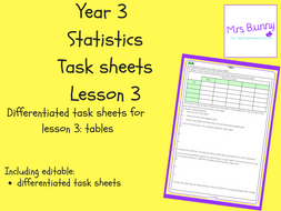 3. Statistics: tables task sheets (Y3) | Teaching Resources