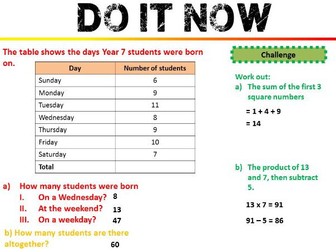 Grouped data - Edexcel (Low ability) KS2/KS3