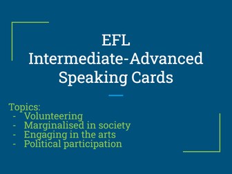 EFL Intermediate-Advanced Speaking Cards