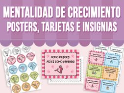 Mentalidad de Crecimiento - Posters, Tarjetas e Insignias