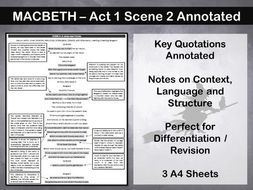 Macbeth Act 1 Scene 2 Annotated | Teaching Resources