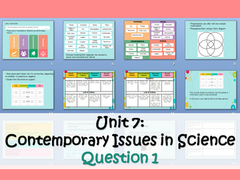 Unit 7 Contemporary Issues in Science Q1