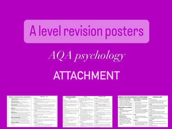 attachment - A level psychology AQA revision posters