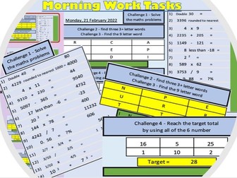 UKS2 Maths and literacy Morning Work Spring Term 2 New 2022