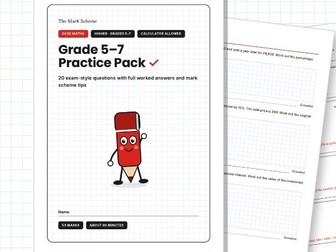 GCSE Maths Grade 5-7 Revision Pack + Answers