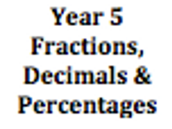 Fractions, Decimals & Percentages Year 5