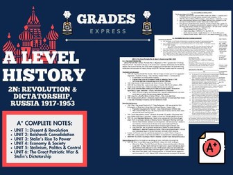 AQA A LEVEL HISTORY: 2N Russia A* Complete Notes