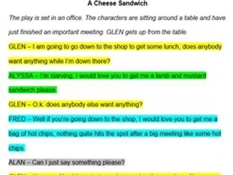A cheese Sandwich (A short play)