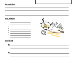 Instruction writing template- Baking | Teaching Resources