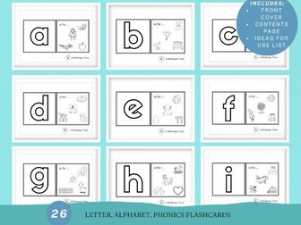 Set of Phonics Alphabet Letter Flashcards | Homeschooling Literacy English Lessons | Primary 1 Kinde