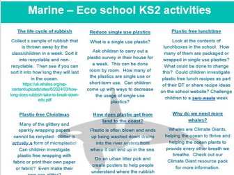 Free WDC Eco School Green Flag resources for Marine unit Keep Britain Tidy