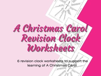 English Literature A  Christmas Carol Revision Clock Worksheets
