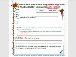 DIRT TIME assessment feedback worksheet