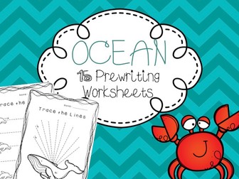 Ocean Themed Prewriting Worksheets