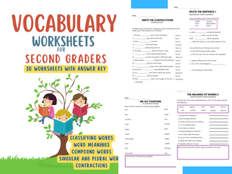 Vocabulary Worksheets for Second Graders