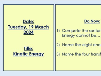 Kinetic Energy - Complete Lesson