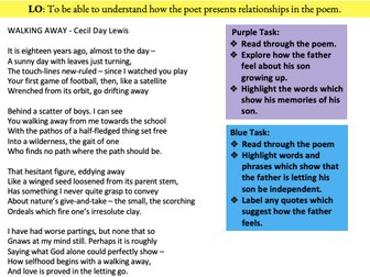 Walking Away (with comparison to Mother Any Distance). Love and Relationships Cluster