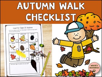 Signs of Autumn Checklist | Autumn Freebie | Autumn Walk
