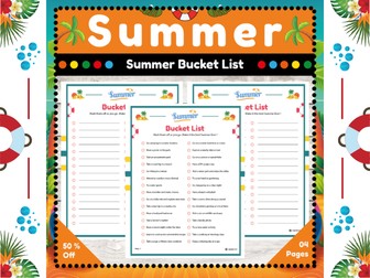 Summer Break Bucket List : No Prep End of the Year Activities for Early Finisher