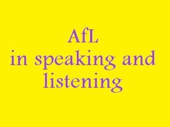 AfL ideas for speaking and listening in MFL
