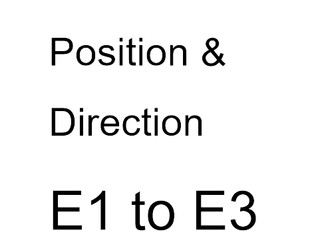 Position and Direction Worksheets E1 to E3 Functional Maths