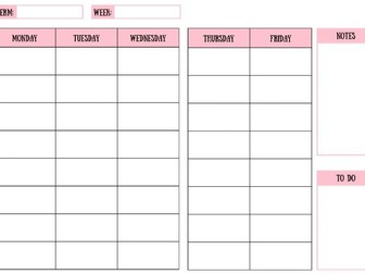 Blank PDF Printable Teacher Planner