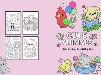 Cute Animals Colouring Book