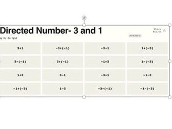 Maths Connections puzzle-directed number