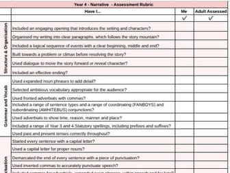 Year 4 Writing Assessment Rubrics