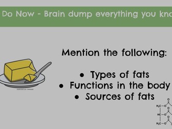 Food Preparation and Nutrition Fats